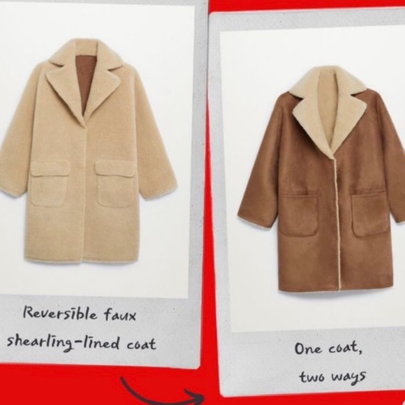 Mango Reversible Suede/Shearling Coat - Picture 8 of 15